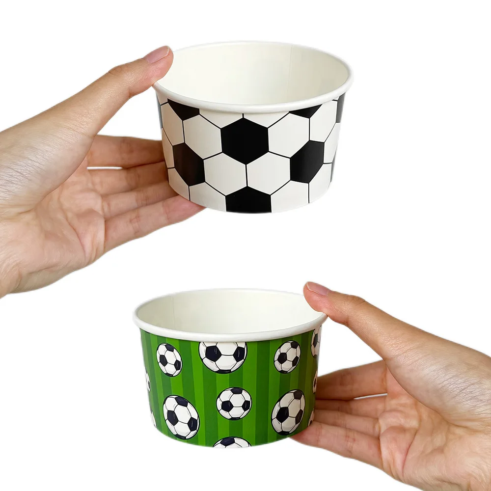 10/30/50 Stück Fußball-Geburtstagsparty-Zubehör Fußball-Papierschalen, -Becher, -Teller Fußball-Themen-Tischgeschirr Kinder-Sportparty-Dekoration – Detail 3