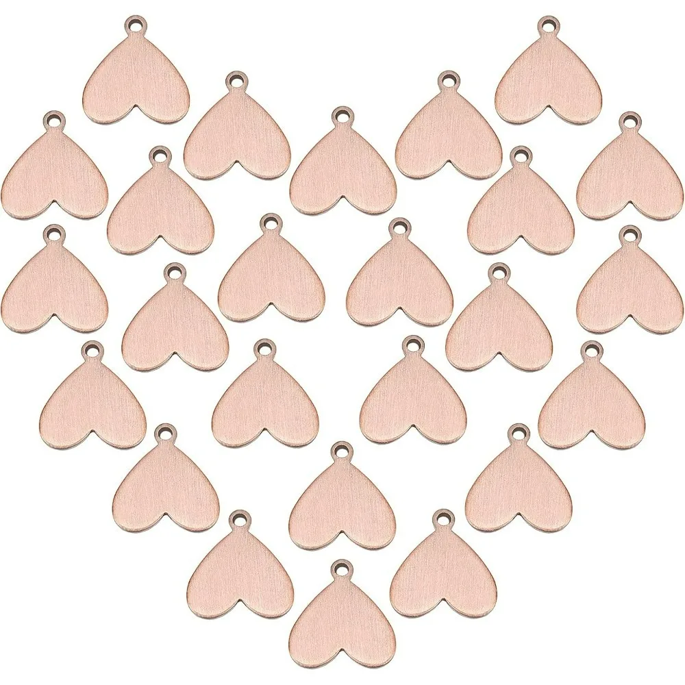 

Love Heart Blank Charms 30pcs Heart Stamping Blank Tag Brass Engraving Pendants with Hole for Valentine Thanksgiving Earring