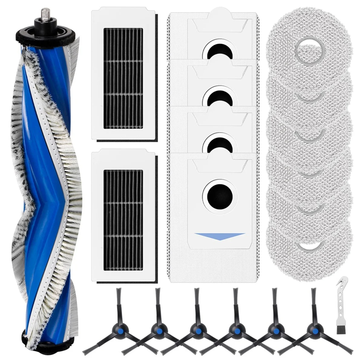 

Replacement Parts for ECOVACS DEEBOT X5 Omni, Accessory Kit with Roller Brush, HEPA Filters,Wipes,Dust Bags,Side Brushes
