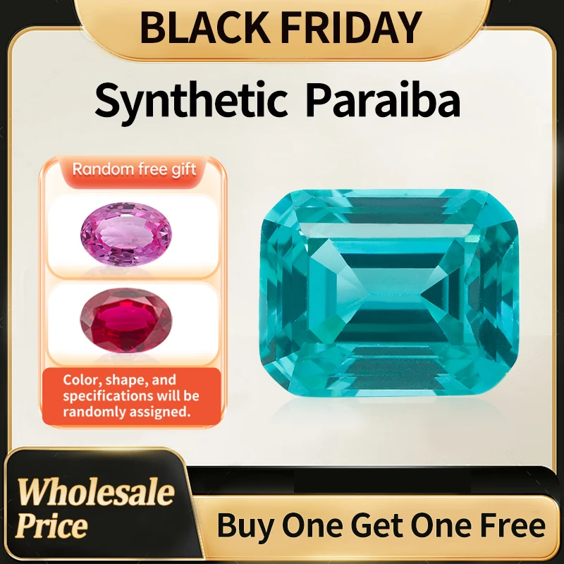 

YinZheng Flame Melted Paraiba Stone Emerald Cut Paraiba Can Be Provide GRC Or AGL Certifacate Synthetic Cultivate Paraiba