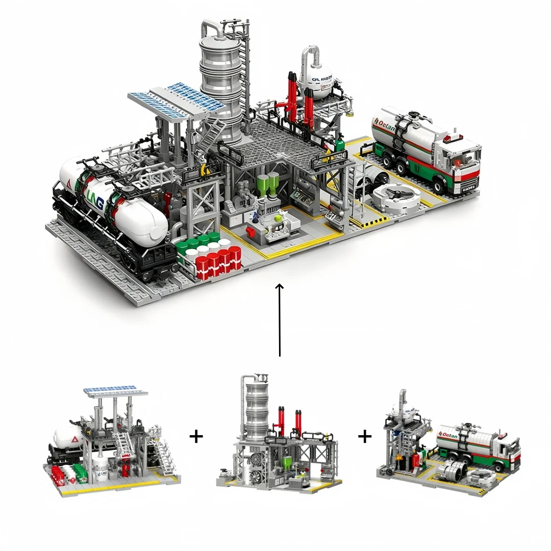 

KNEW BUILT 3 In 1 Natural Gas Engineering Building Block Toys-DIY Puzzle Assembly Holiday Gift,Educational Science Toy for Kids