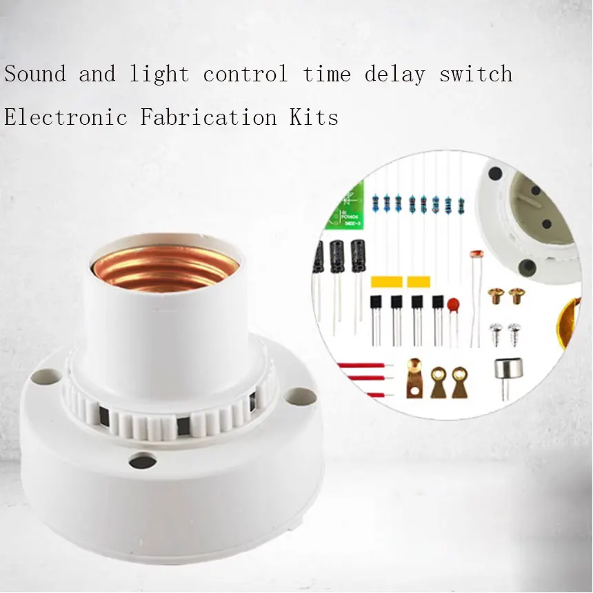 Lamp head type sound and light control delay switch induction circuit electronic training circuit board making diy kit welding