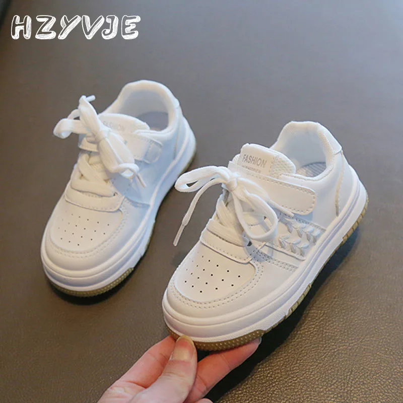 Childrens Fashion Hot Style Small White Shoes Soft Soled Sneakers Kids Spring Autumn New Breathable Casual Trendy Running Shoes