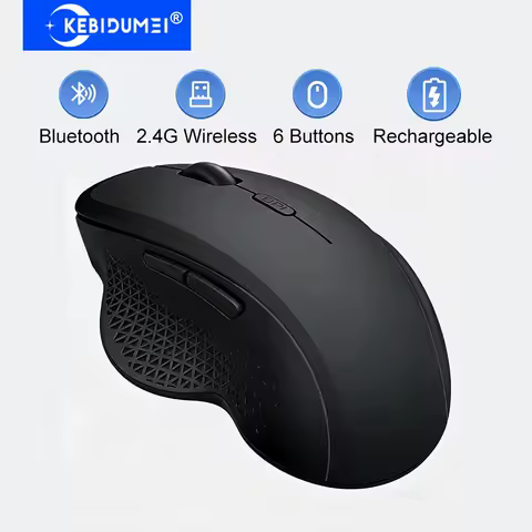 KEBIDUMEI 2.4G Wireless Mouse Dual-Mode Bluetooth Mouse Rechargeable Gaming Mouse Optical 6 Buttons Silent Mouse For PC Laptop