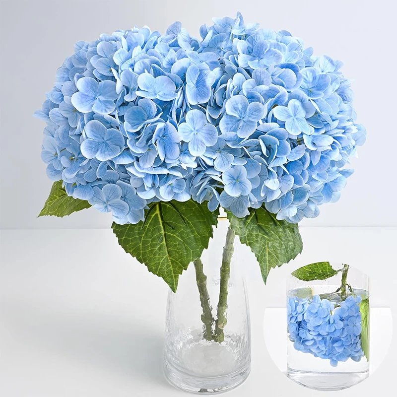 

21'' Artificial Latex Hydrangea Flowers Real Touch Faux Hydrangea Flowers for Centerpieces Party Home Wedding Decoration 2 Pcs