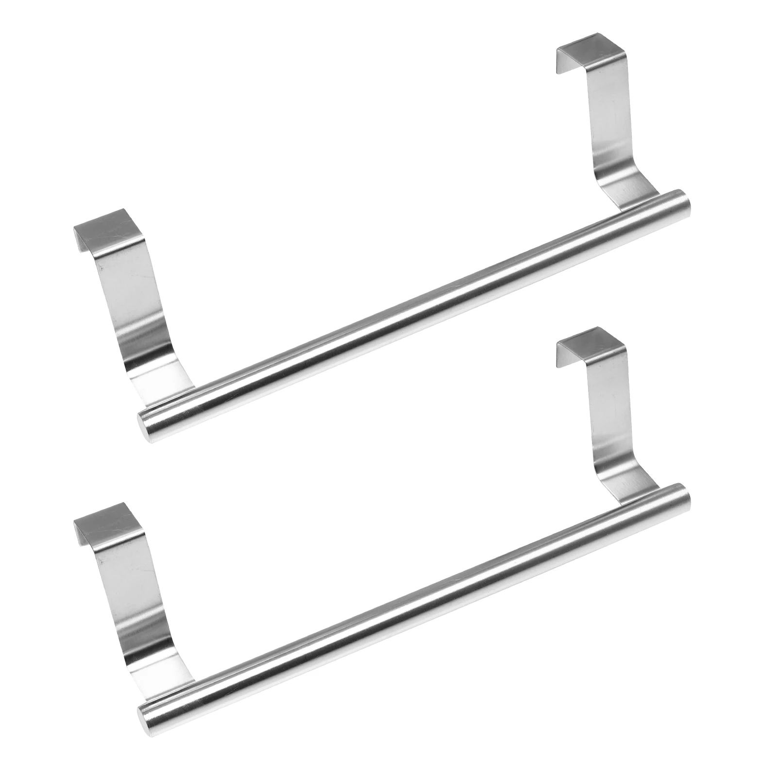 

2pcs Stainless Steel Single Rod Rack Punch Free Bathroom Towel Storage Behind Door Stands Kitchen Home Use Strong