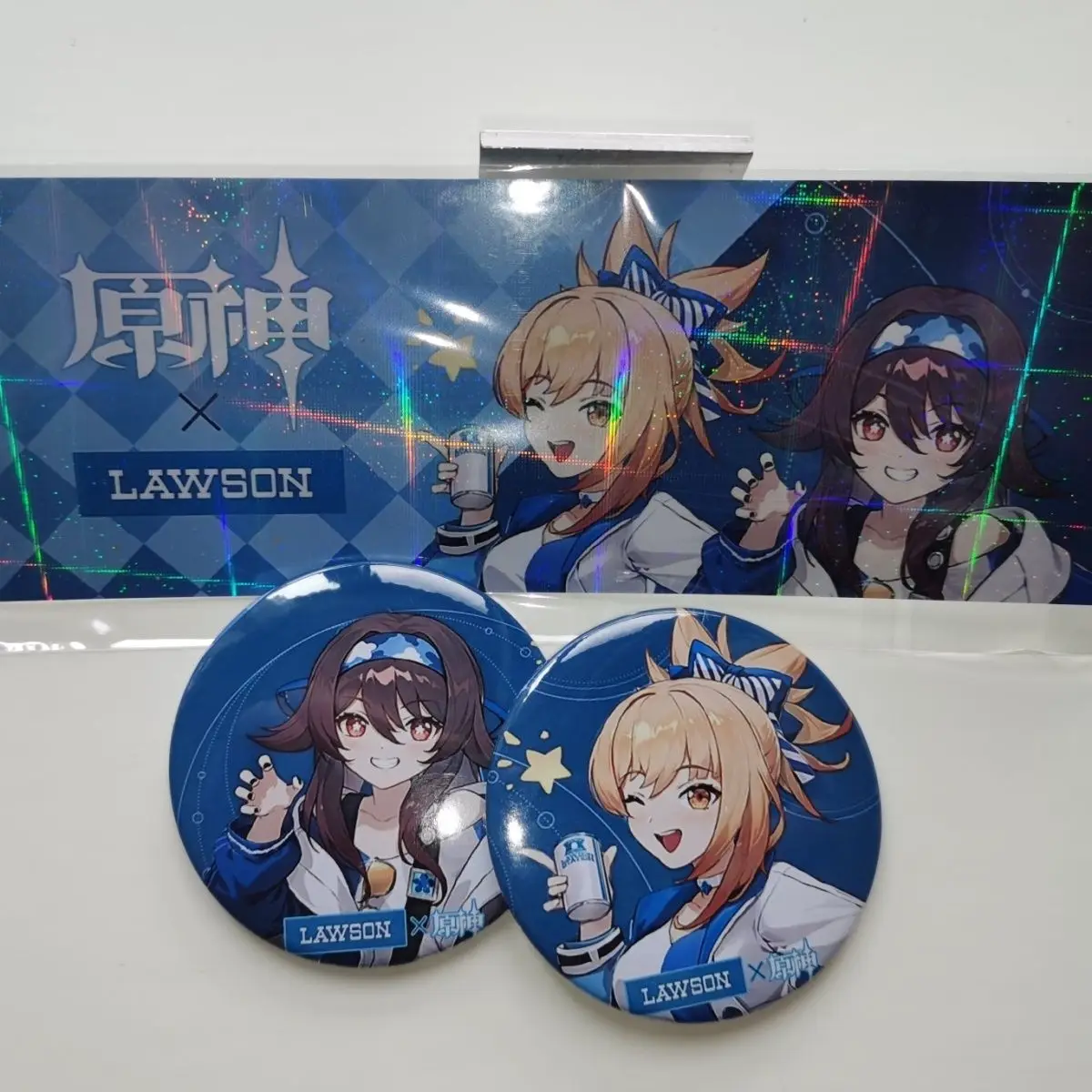 

DIY Anime Game LAWSON X GS Impact Cosplay Yoimiya Hu Tao Golden Rainbow Laser Ticket Badge Birthday Present Souvenir Merch