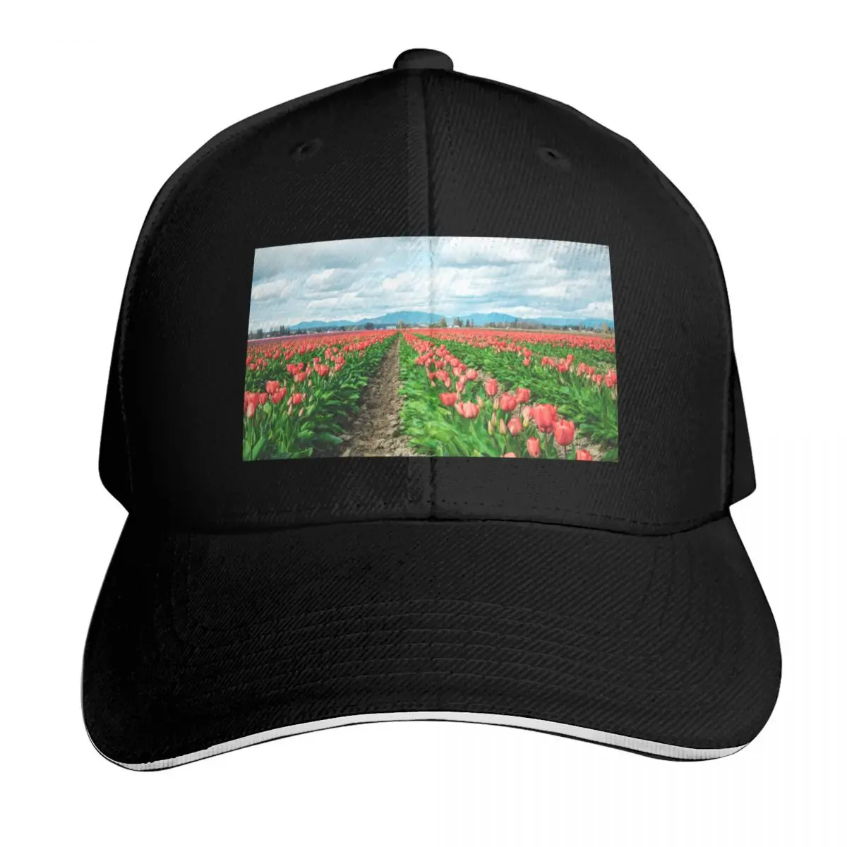 Field of Tulips Baseball Cap Gift for Him Her Casual Daily Wear Quick Dry Performance