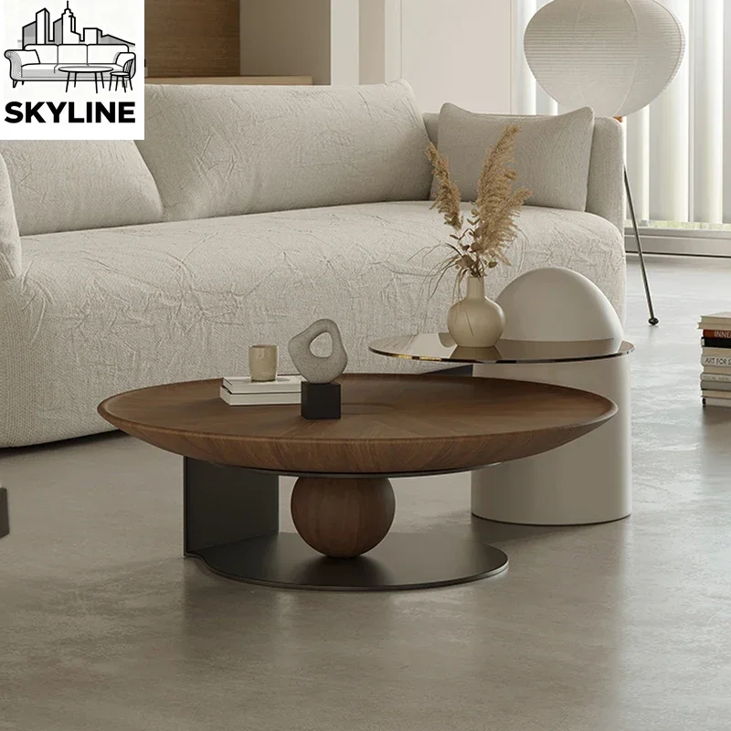 Luxury Round Coffee Tables Nordic Modern Transparent Hospitality Coffee Tables Bistro Glass Designer Table Basse Home Furniture