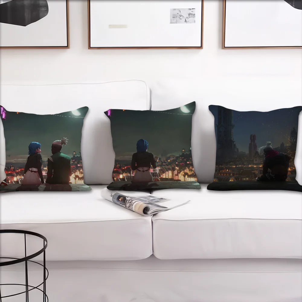 Cartoon A-Arcane 2 Vi J-Jinx Ekko Pillow Case Home Sofa living Room Office Cover Printing Comfort Decoration Nordic Simplicity