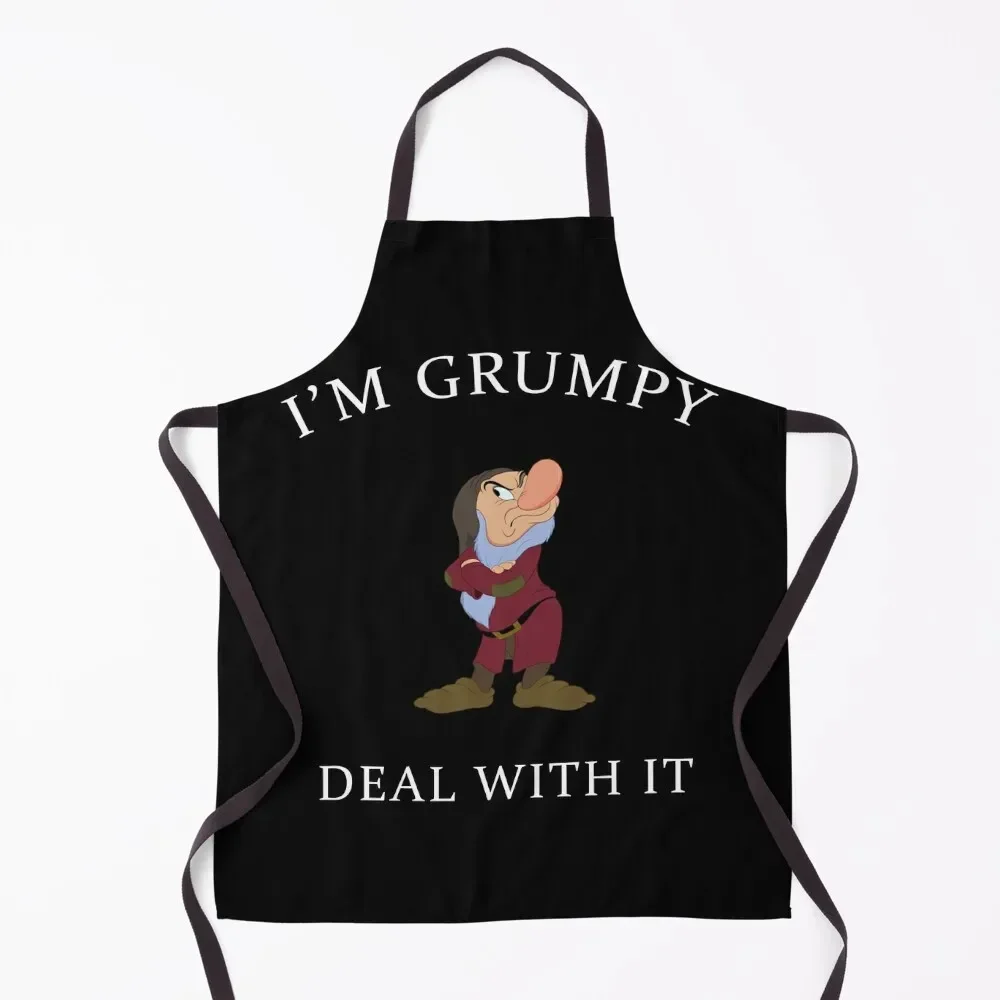 I'M GRUMPY Deal With It funny santa gift for christmas Apron Kitchen Women's Home Clothes Apron