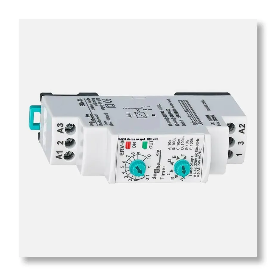 ✱ERV-08 on Delay Multifunctional Time Relay Electronic Adjustable (0,1Sec.-100 Hours)for All Areas Requiring Time Control