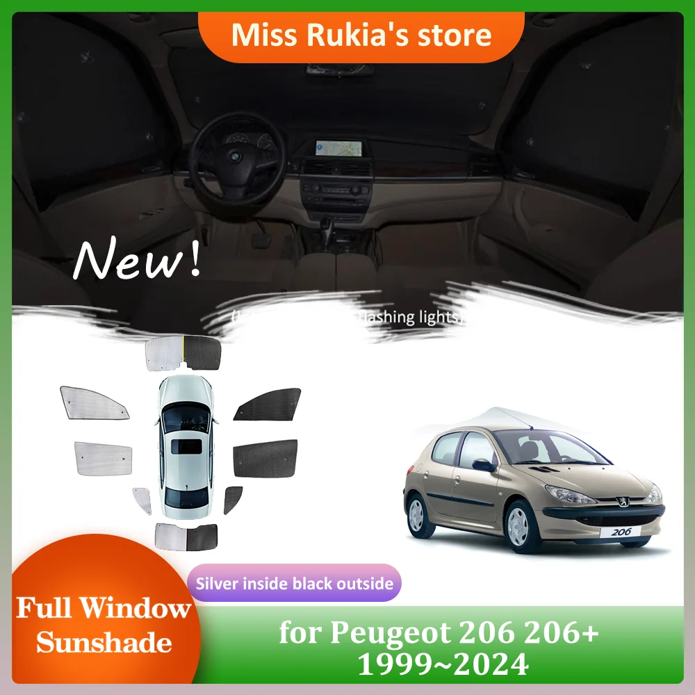 

Car Sunshades for Peugeot 206 206+ 1999~2024 2000 2001 Side Roof Windows Sun Visor Windshield Curtain Sunroof Cover Accessories