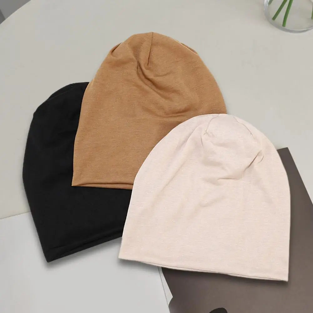 Beanie Hat Double-layers Thin Stretchy Classical Men's Autumn Winter Hats Solid Color Beanies Hip-pop Hats Skullies Male Hats