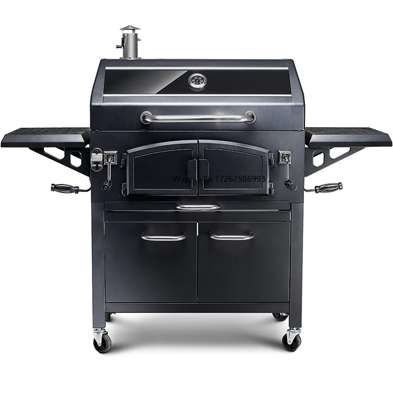 

Современный корейский гриль для барбекю премиум-класса из стали с порошковым покрытием, высококачественный, сверхпрочный, на тележке, сертифицирован CE/GS, с регулировкой пламени