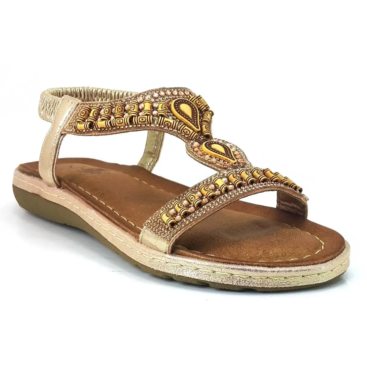 2024 Trend New Season Model Polyurethane Shoes Personalized and Comfortable Bronze Guja 15217 24YS Women's Daily Sandals