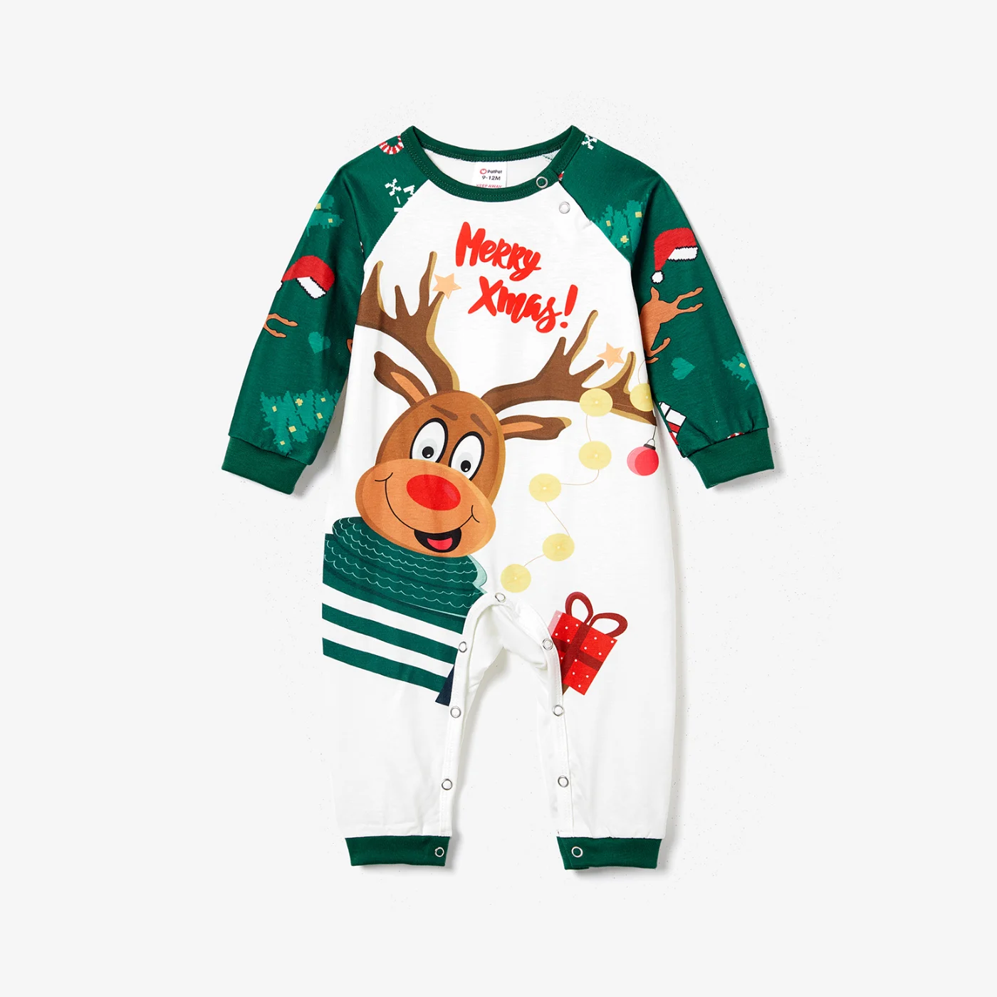 PatPat Christmas Family Matching Reindeer Print Long-sleeve Pajamas Sets(Flame resistant)