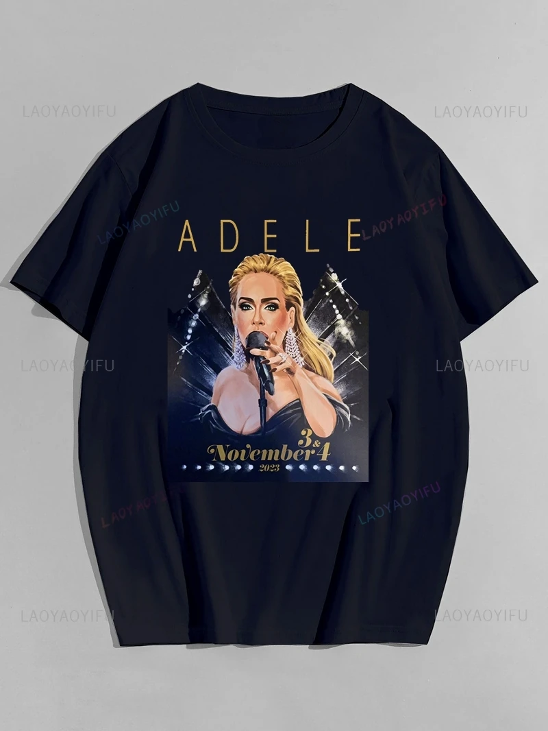 Adele Adkins Poster Print Top, Fans of Both Sexes for Spring and Summer Everyday Fashion Shirt, Short-sleeved Casual T-shirt