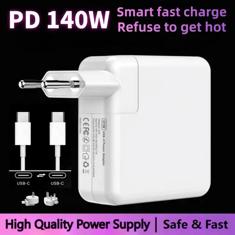 140W USB-C PD Super Fast Charger Laptop Adapter For MacBook Pro 16 15 14 A1708 A1706 A1989 A2159 A2289 A2251 iPad Pro Iphone 15