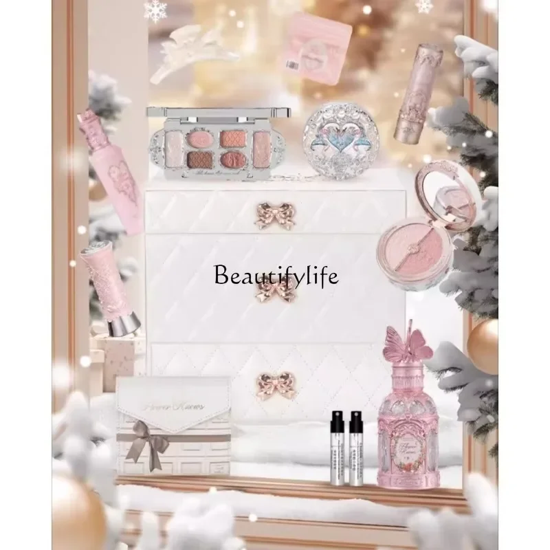 

[Christmas Gift] Flower Knowledge Snow Christmas Lip Glaze Concealer Blush Eyeshadow Makeup Gift Box