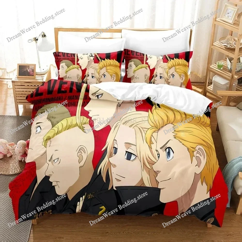 

Anime Bedding Sets Tokyo Revengers USEuropeUK Size Quilt Bed Cover Pillow Case Sets Adult Children Duvet Quilt Cover Luxury Gift