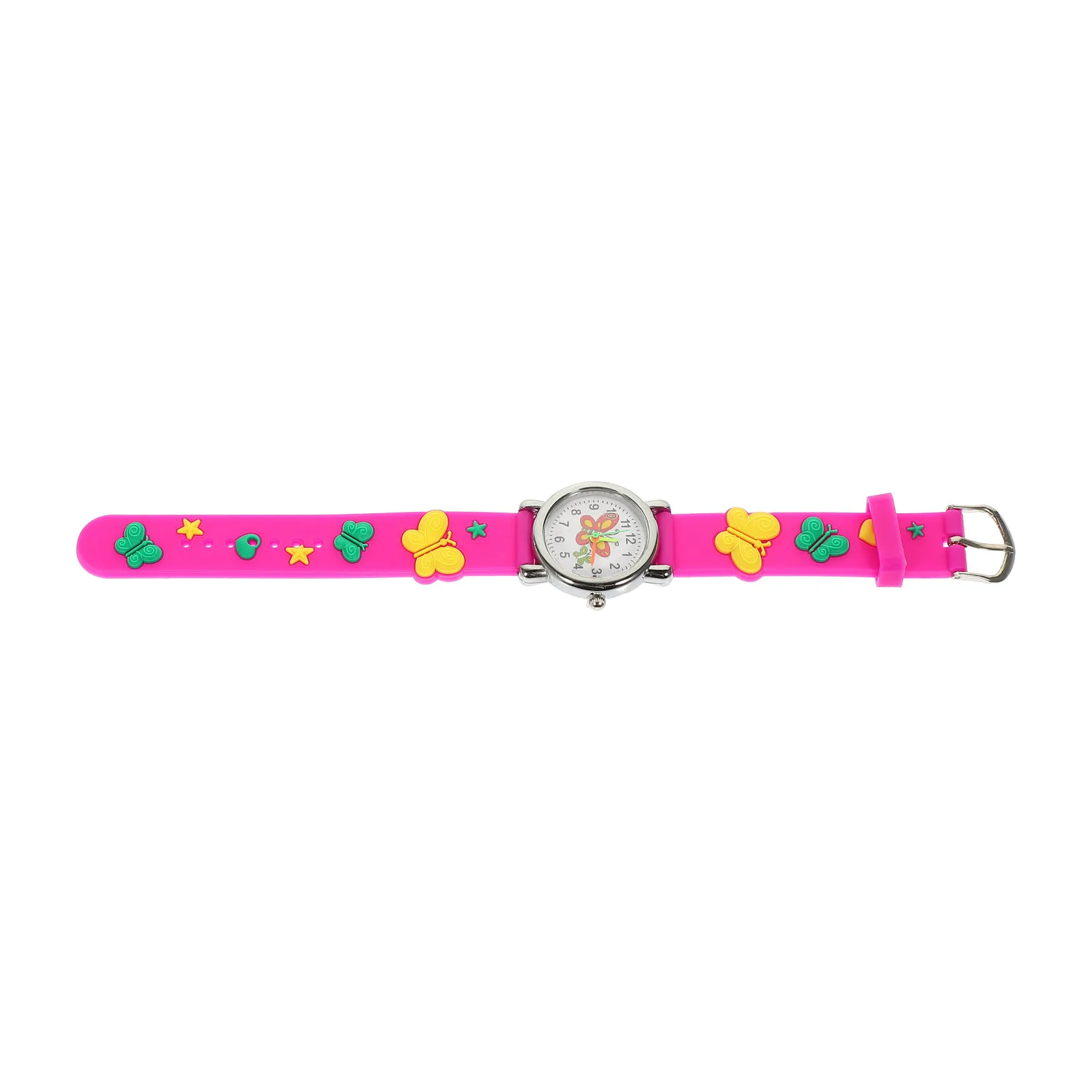 Cartoon Butterflies Children Watch Soft Skin Friendly Band Easy Read Analog Wristwatch for Kids Girls Toddlers Students Watch