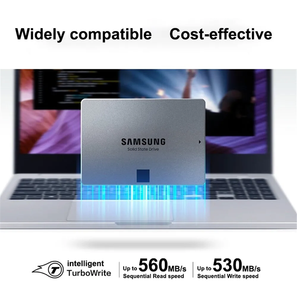 ذاكرة تخزين USB داخلية صلبة للكمبيوتر المحمول أو الكمبيوتر المكتبي SAMSUNG SSD 870 EVO 500GB 250GB QVO 1TB 2TB 4T 8TB 2.5'' SATA Internal Solid State Drive Storage USB 3.0 For Laptop or Desktop