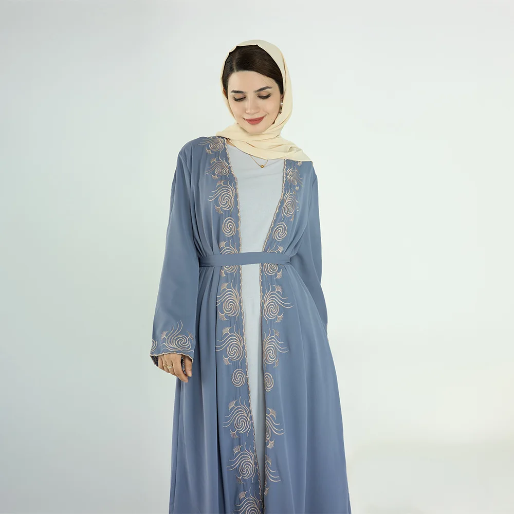 

Ramadan Open Abaya Muslim Turkey Embroidery Gulf Abayas for Women Dubai Long Hijab Dress Kaftan Arabic Kimono Islamic Clothing