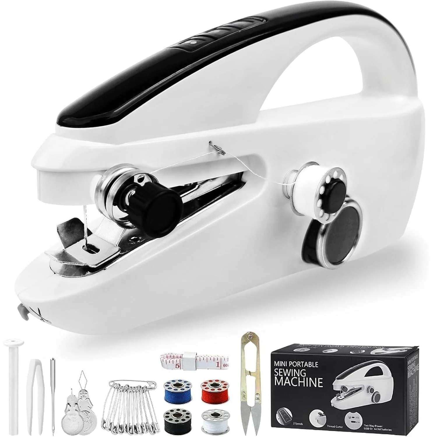 

Hand Sewing Machine, Portable Sewing Machine for Hemming, USB Handhold Sewing Machines Heavy Duty Rechargeable for Jeans, Fabric