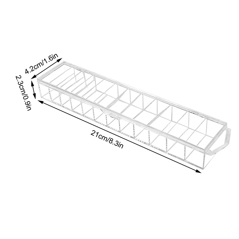 صندوق تخزين ملحقات الأظافر الشفاف ، ارتداء الدروع ، رف العرض ، الوقوف ، الصالون ، حصري ، 12 شبكة