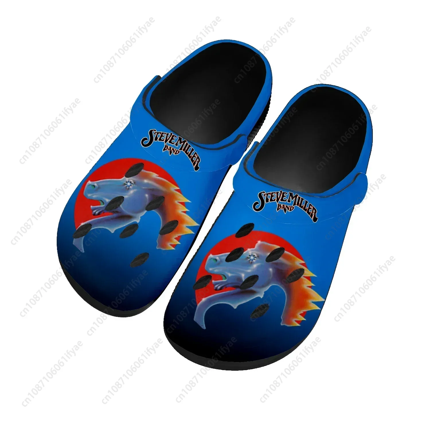 Steve Miller Rock Band Home Clogs Custom Water Shoes Mens Womens Teenager Shoe Garden Clog Breathable Beach Hole Slippers Black
