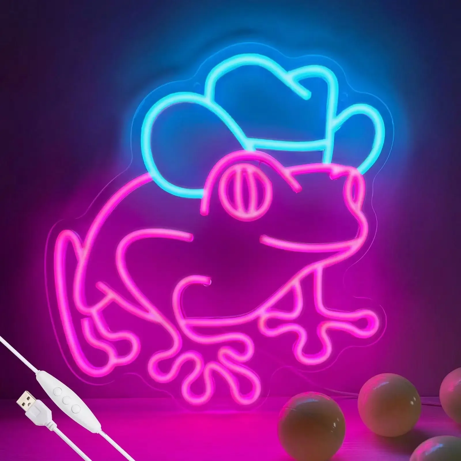 

Frog Neon Sign for Wall Decor with Cowboy Hat Led Neon Light for Kids Room Man Cave Bar Store Home Party Art Decor Gifts