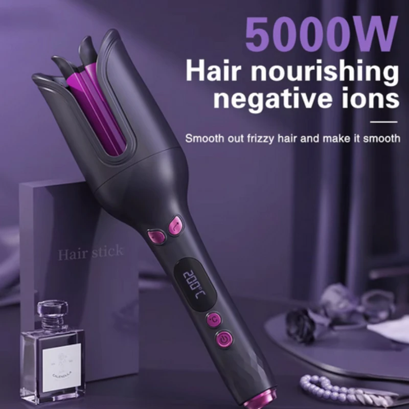 

Automatic Curling Iron 32MM Double Slot Negative Ion Portable Hair Curler Constant Temperature Anti Hot Styler for Travel Use