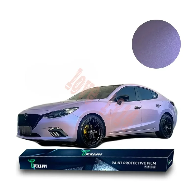 Hot Selling 1.52*15m 7.5mil Ultra Bright Automobile Color Change Silver Purple TPU PPF Car Paint Protection Film