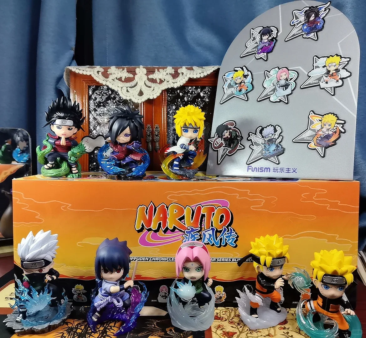 

Funism Genuine Naruto Shippuden Anime Figure Blind Box Ultimate Battle Action Figures with Magnetic Identity Card Collectible