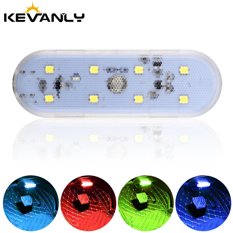 1pc Car Storage LED Touch Ambient Light USB Rechargeable Velcro Wireless Wardrobe Cabinet Desk Balcony Room Reading Night Light
