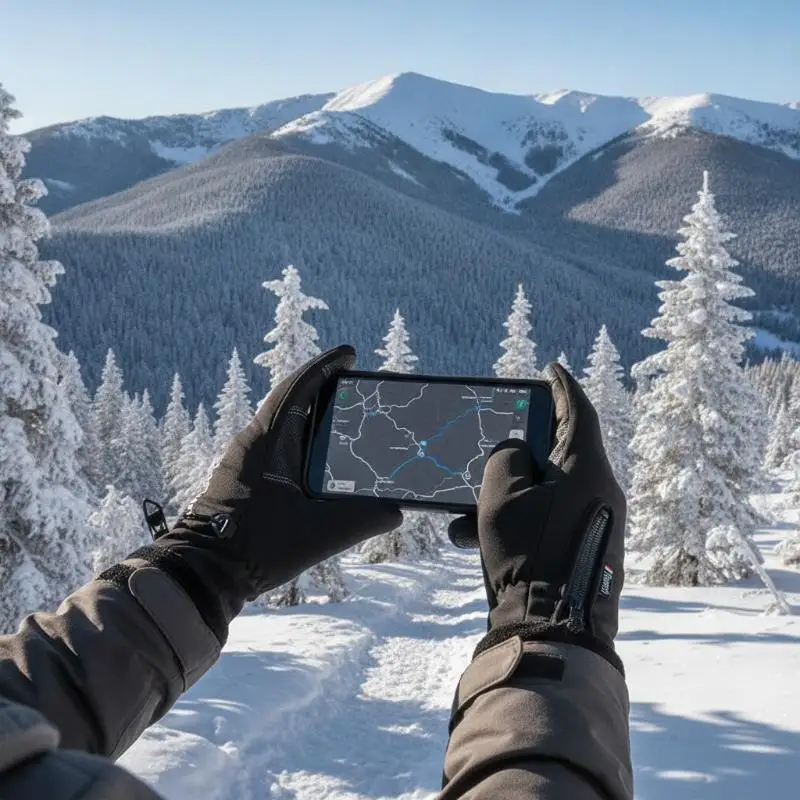 Motorradhandschuhe Winter Thermofleece Gefüttert Kälteschutz Vollfinger Touchscreen Ski Wasserdicht Reit-Zubehör – Detail 2