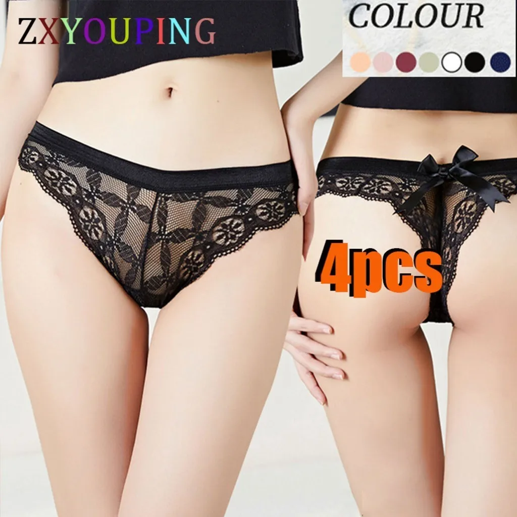 

Seamless Panty Thong Sexy T Back Panty for Women Plus Size Lace Hollow Out Low Waist G String Underwear S-XL