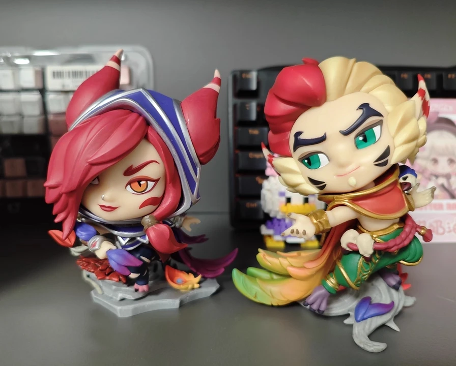 

Authentic League of Legends Rakan And Xayah Anime Game Figure Collection Decoration Toy for Children Periphery Gifts