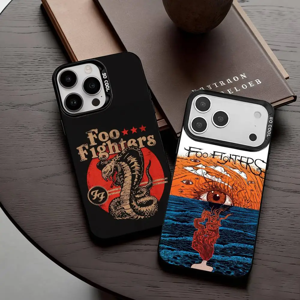 

High-octane Band Foo Fighters Phone Case For iPhone17,16,15,14,13,12,11 Plus,Pro Max Candy Silver Plated Inside Cover