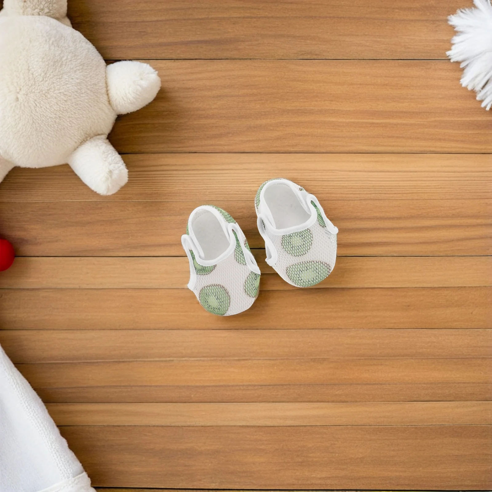

1 Pair Baby Toddler Floor Shoes Adjustable Hook Loop Breathable Mesh Anti Slip Sole Soft Walking Barefoot Shoes