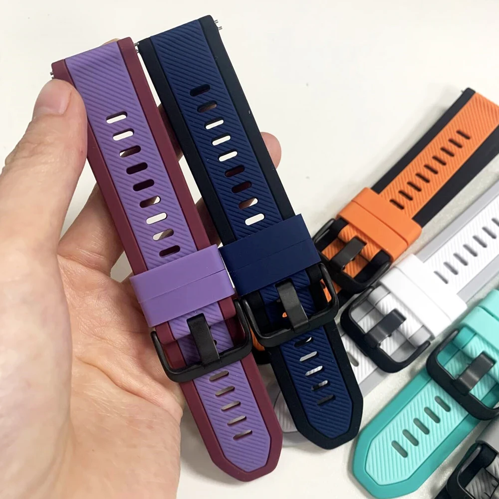 22mm Soft Silicone Strap For Huami Amazfit GTR 4 3 2 2e/BALANCE 2/BIP 6 5/Cheetah Pro Sports Watchband For HUAWEI WATCH GT6 46mm