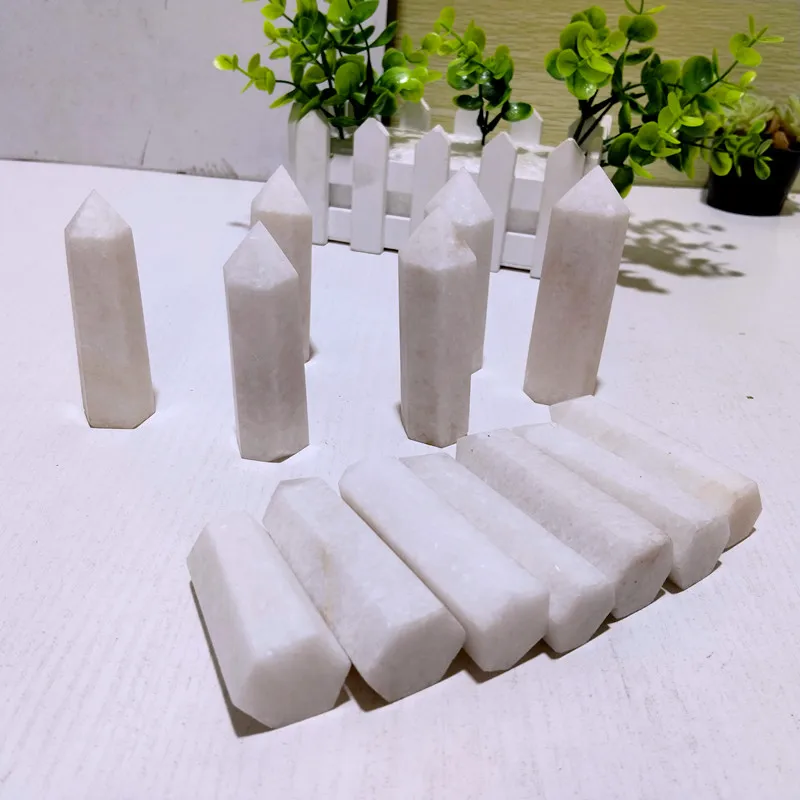 1kg Natural Stone White Jade Crystal Tower Wand Point Feng Shui Chakra Reiki Healing And Home Decor  Ornaments Wholesale