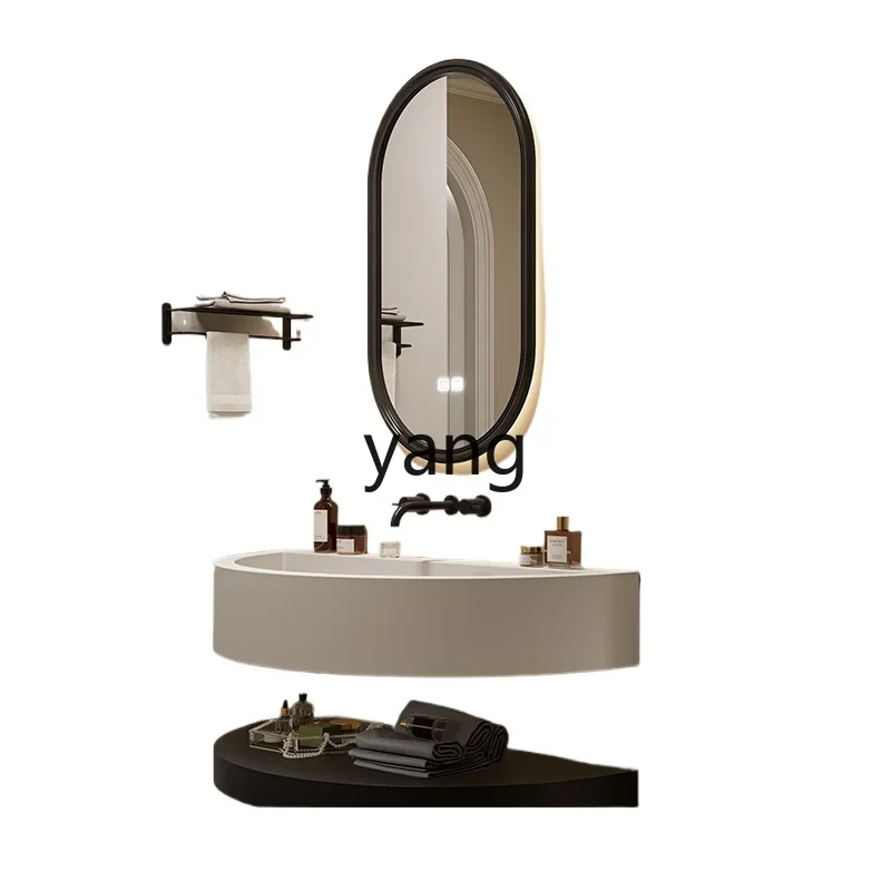 

LMM minimalist circular arc smart bathroom cabinet integrated basin wall-mounted washing table toilet