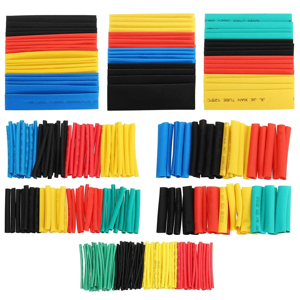 Insulated Heat Tube Premium Polyolefin Heat Shrink Tubing Set 164 Pieces for Efficient Insulation and Shrinkage