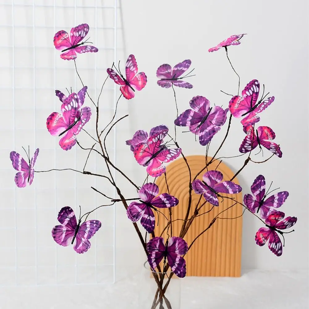 Simulation Dead Branch Butterfly Plants Fake Flowers Arrangement Decoration Wedding Party Bouquet Accessories Photography Props