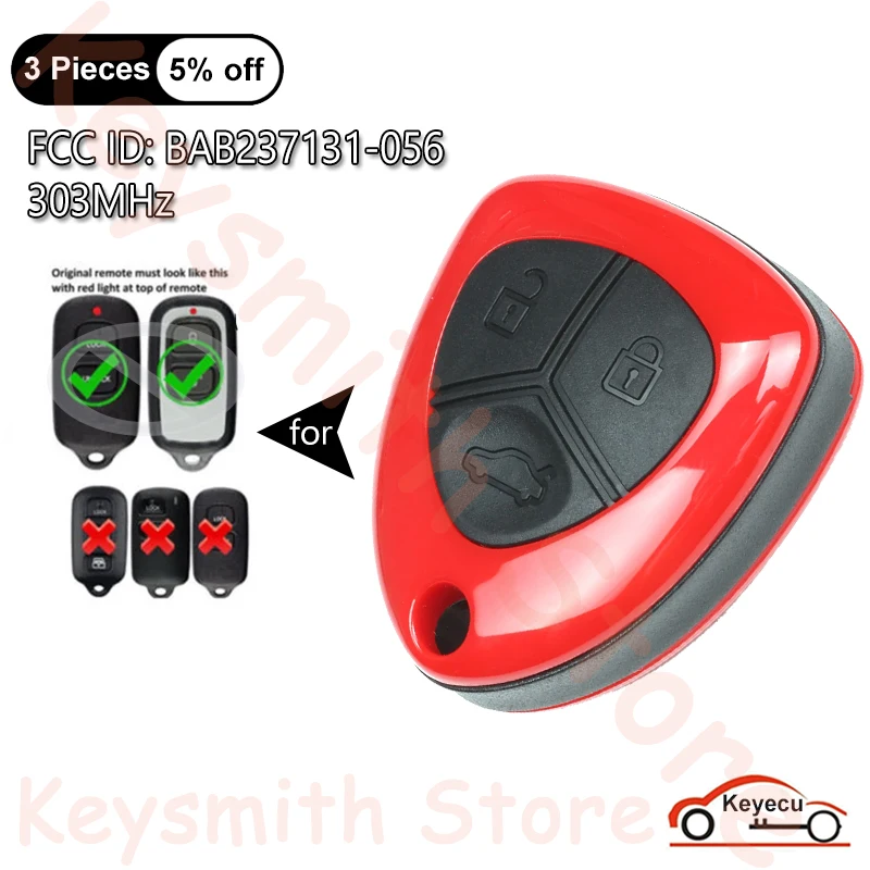 

KEYECU 3 Buttons 303MHz for Toyota Tundra Echo Installed RS3200 Auto Upgraded Remote Control Key Fob BAB237131-056, 08191-00922