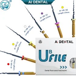 MaxTech-Lima rotativa endodóntica de AI-UB, limas de Canal radicular, modelo original de EE. UU., Material Dental de aleación NiTi, 19/25mm, 6,0