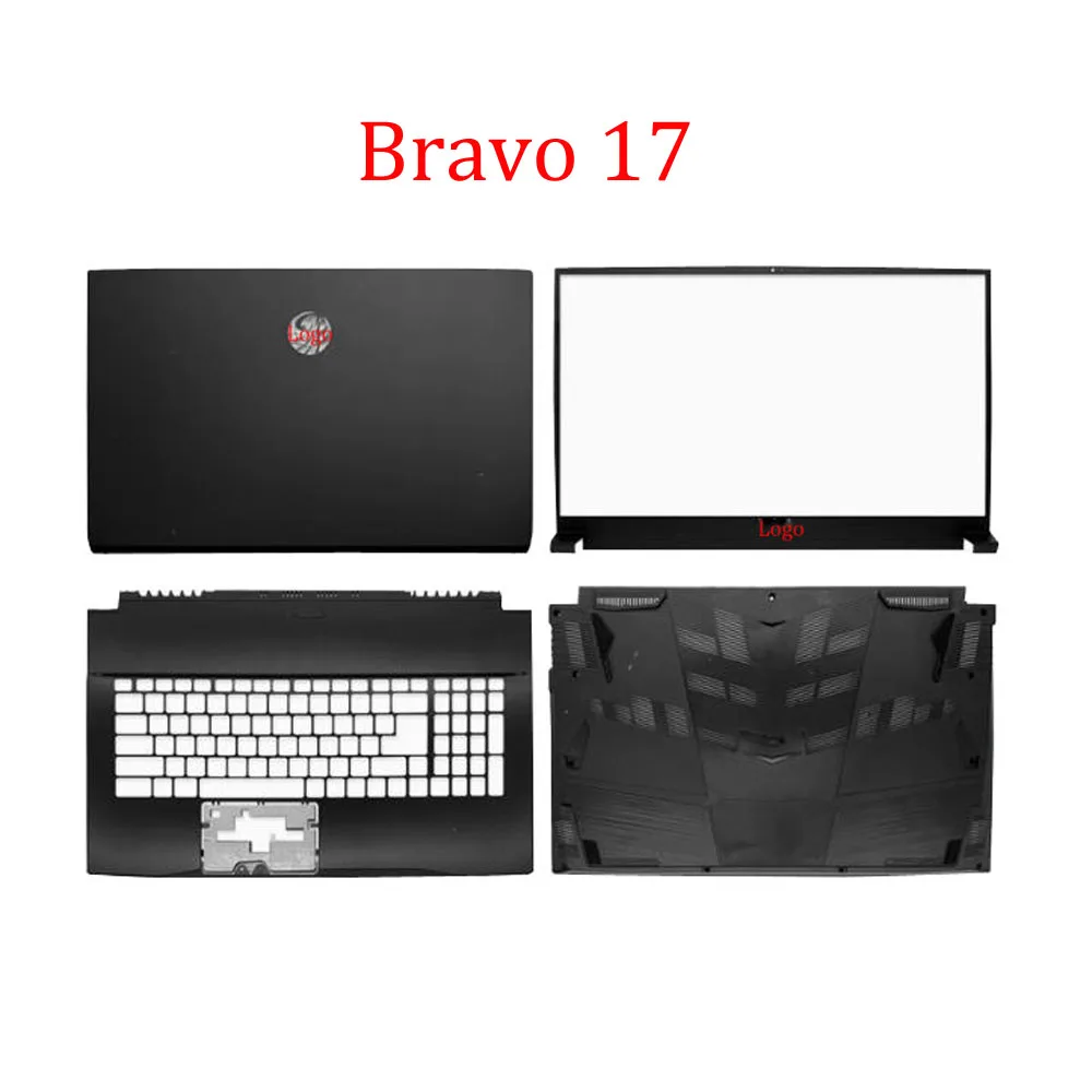 Black Laptop Top Cover Bezel PalmRest Bottom Case With Eagle Logo For MSI Bravo 17 D7V D7VE D7VF D7VEK D7VFK D7VFKP New