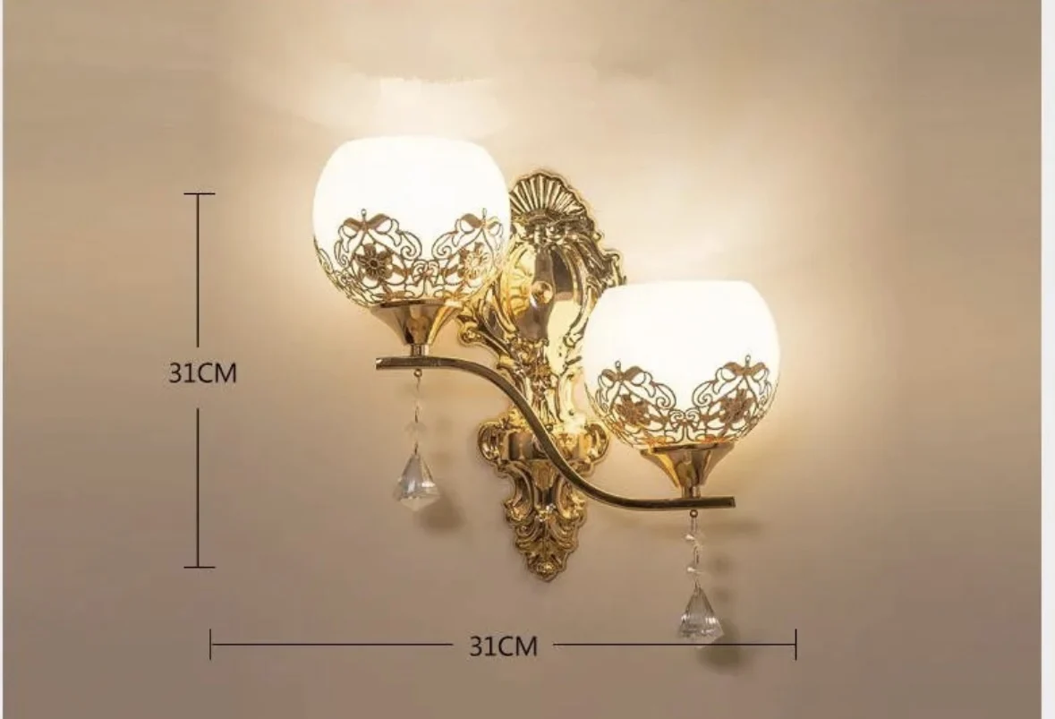 Imagem -06 - Lâmpada de Parede de Cristal Led Europeu Gold Living Room Sconce Quarto Leitura Lâmpadas Corredor e Escadas Luz Decoração para Casa